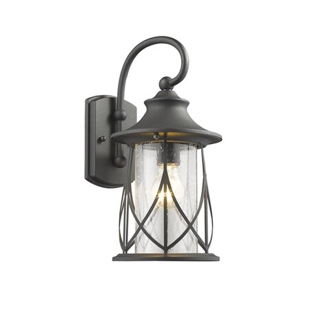 SUPERSHINE 15 in. Lighting Marhaus Transitional 1 Light Black Outdoor Wall Sconce - Textured Black SU2542868